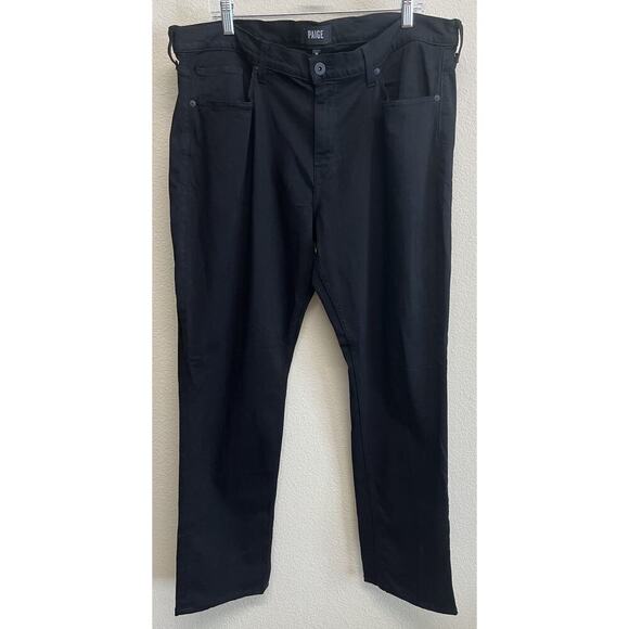 Paige Jeans Men's Size 38x30 Black Federal Denim Stretch Straight Leg - Picture 2 of 12